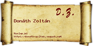 Donáth Zoltán névjegykártya