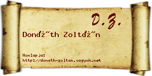 Donáth Zoltán névjegykártya