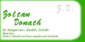zoltan donath business card