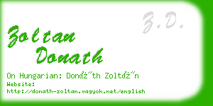 zoltan donath business card